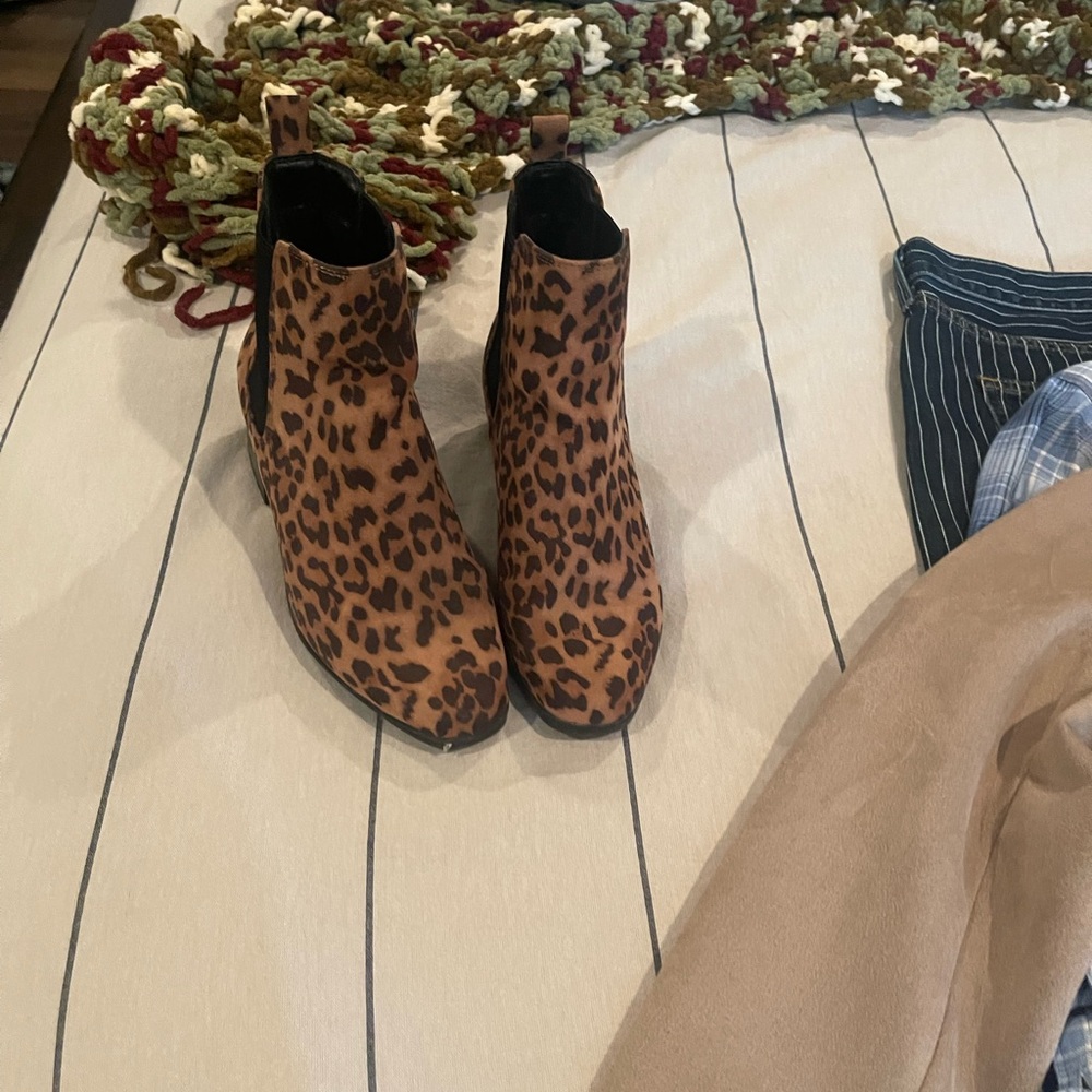 Leopard Print Ankle Boots